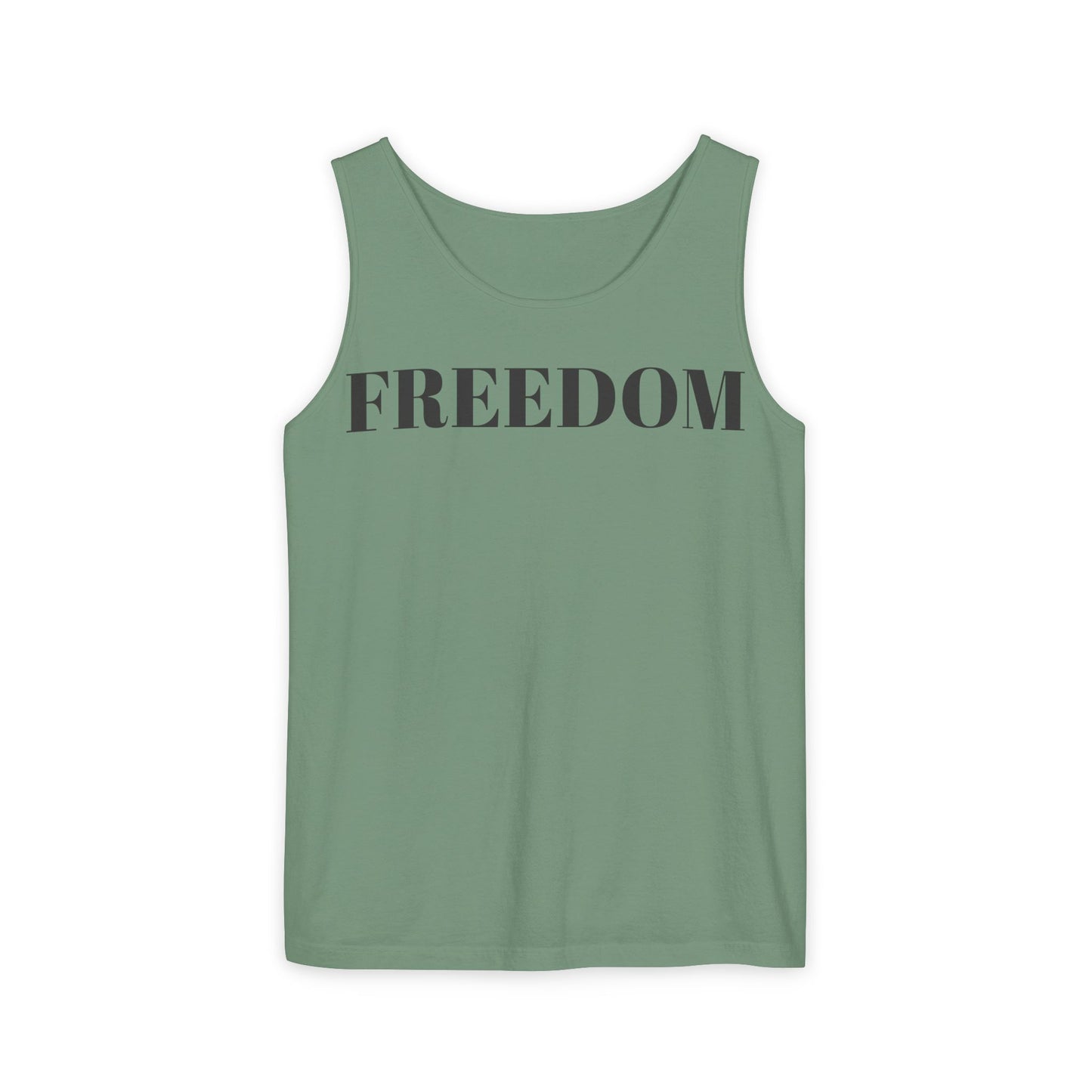 Freedom Unisex Garment-Dyed Tank Top - Comfortable Summer Wear, Casual Lounge, Outdoor Fitness, Inspirational Gift, Vacation Apparel