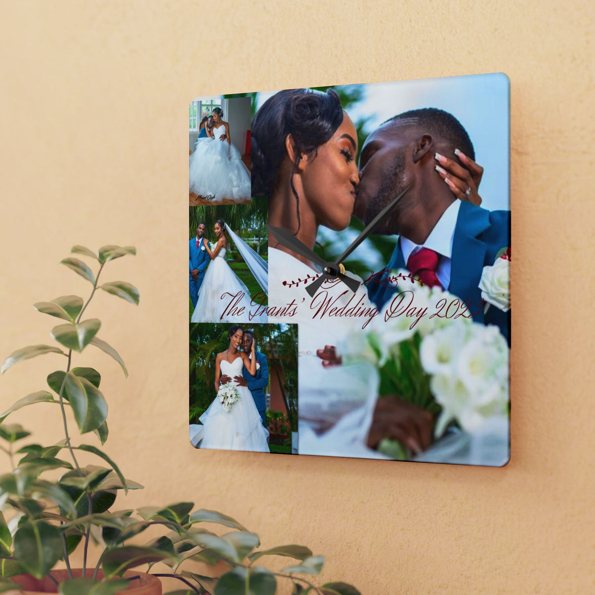 Our Wedding Day – Personalised Wedding Photo Clock | Custom Couple Keepsake Gift
