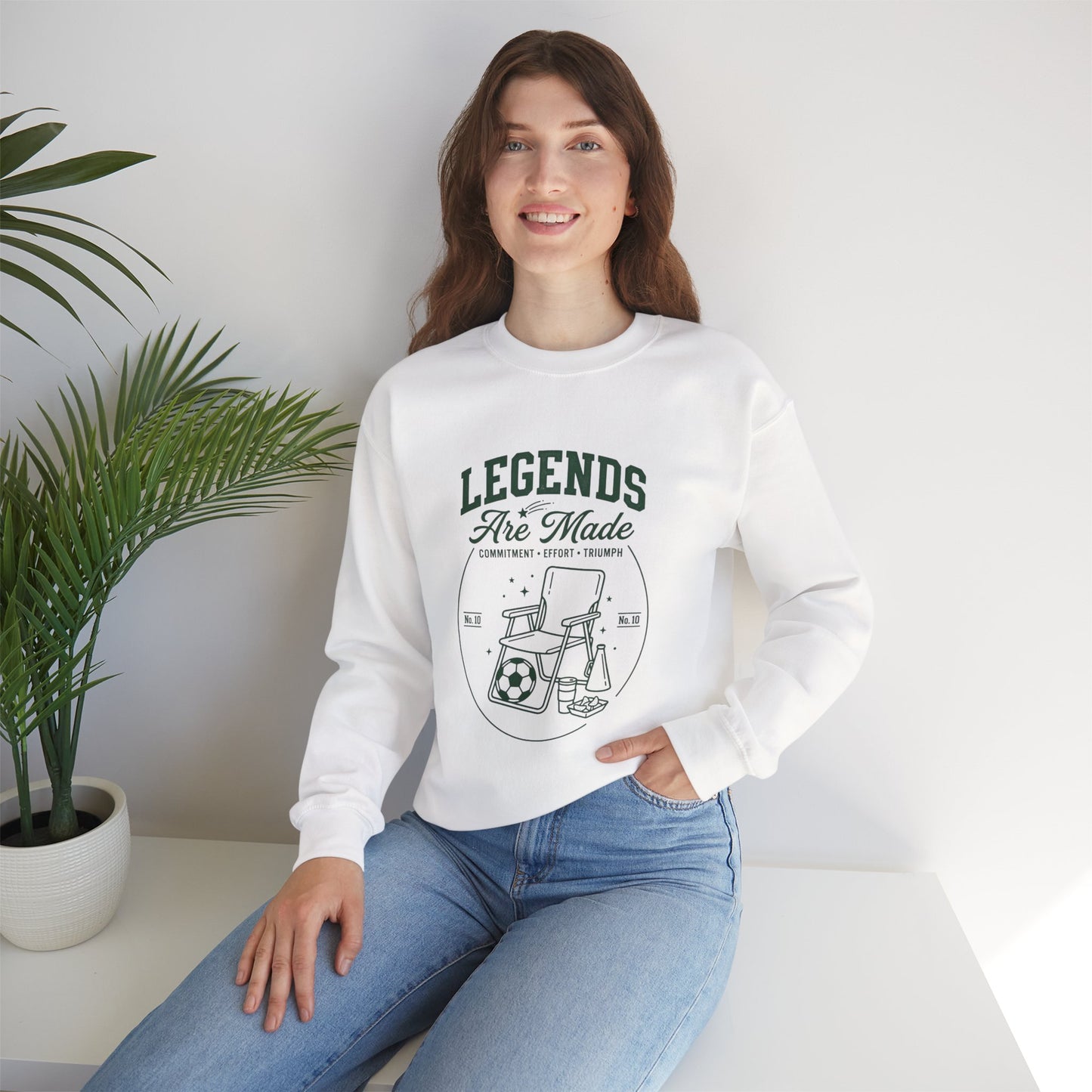Legends Are Made Crewneck Sweatshirt | Soccer Club, Retro Sports Mom