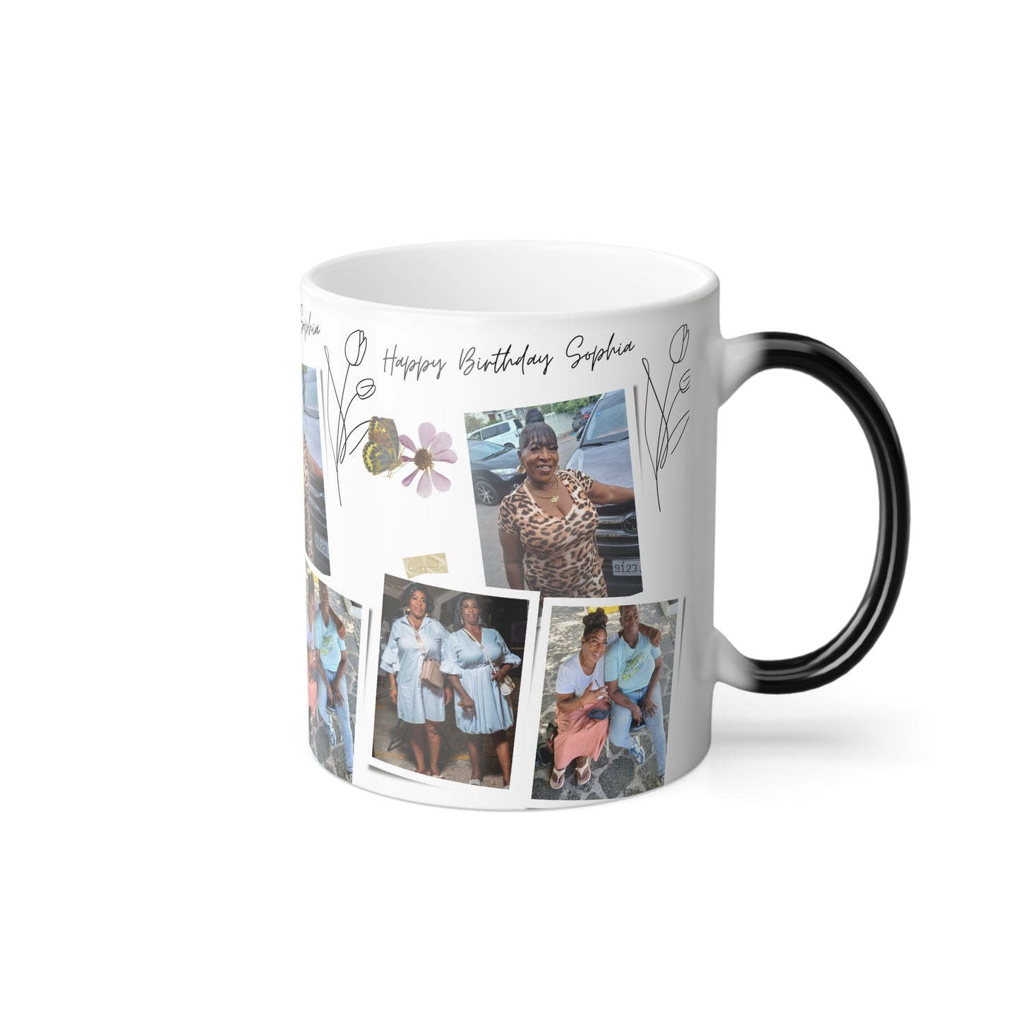 Color Morphing Mug for Celebrations, Personalized Gift for Birthdays, Heat Sensitive Cup, Custom Photo Mug, Unique Drinkware