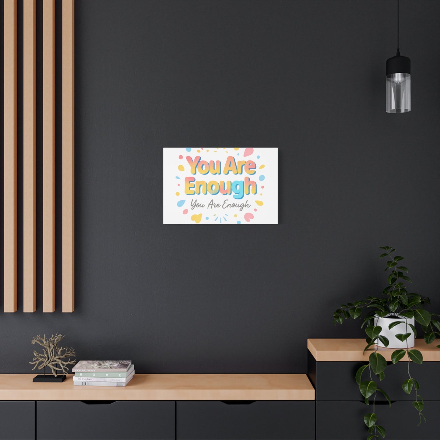 You Are Enough Canvas Wall Art — Inspirational Motivational Home Decor