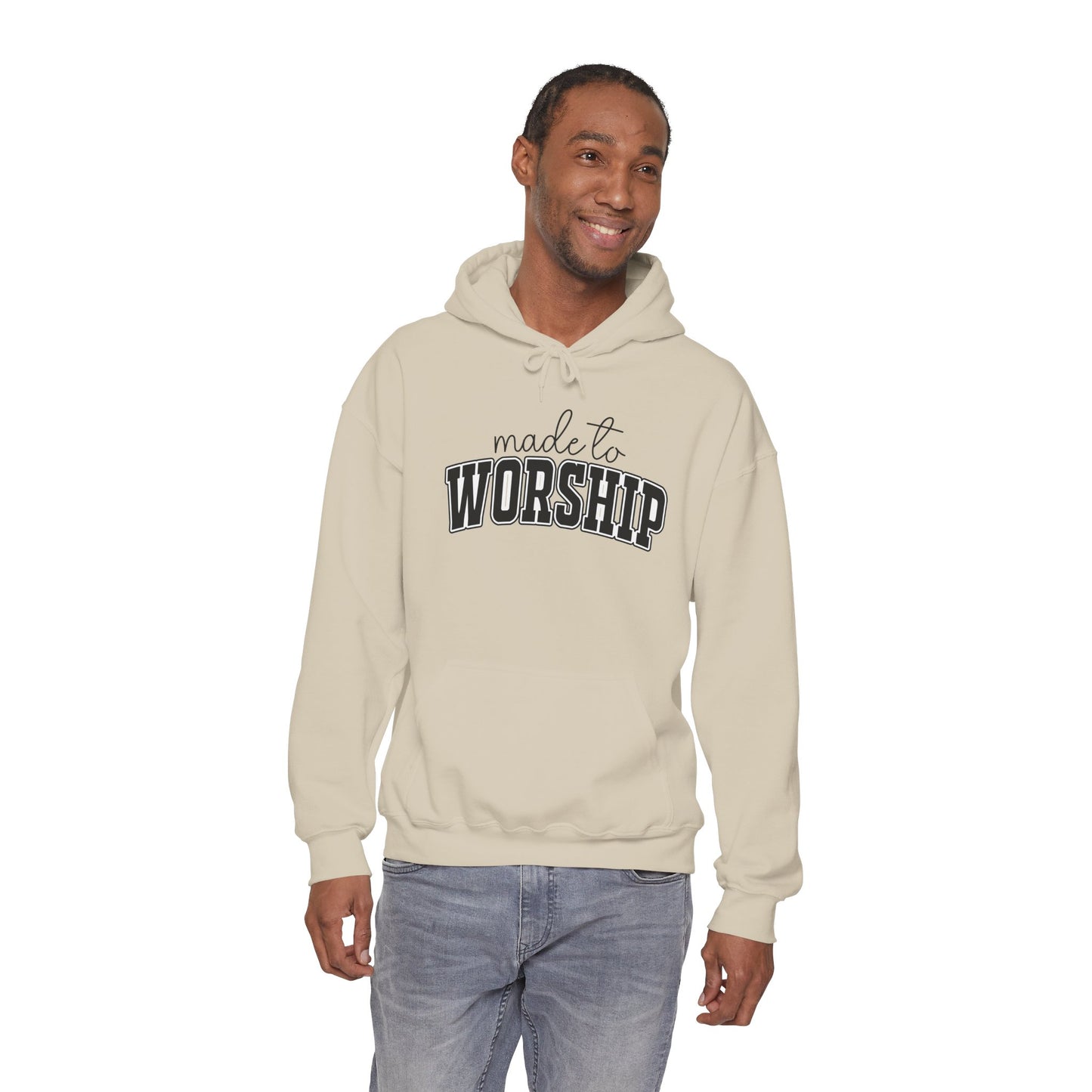 Christian Graphic Hoodie - 'Made to Worship' Pullover