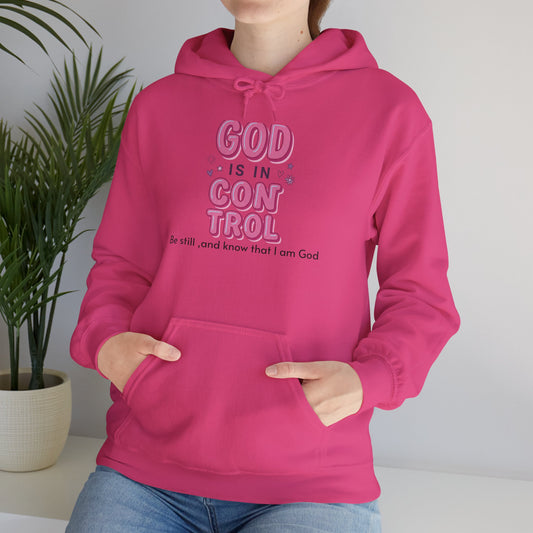 God Is in Control Hoodie | Christian Rainbow Script, Playful Faith Apparel