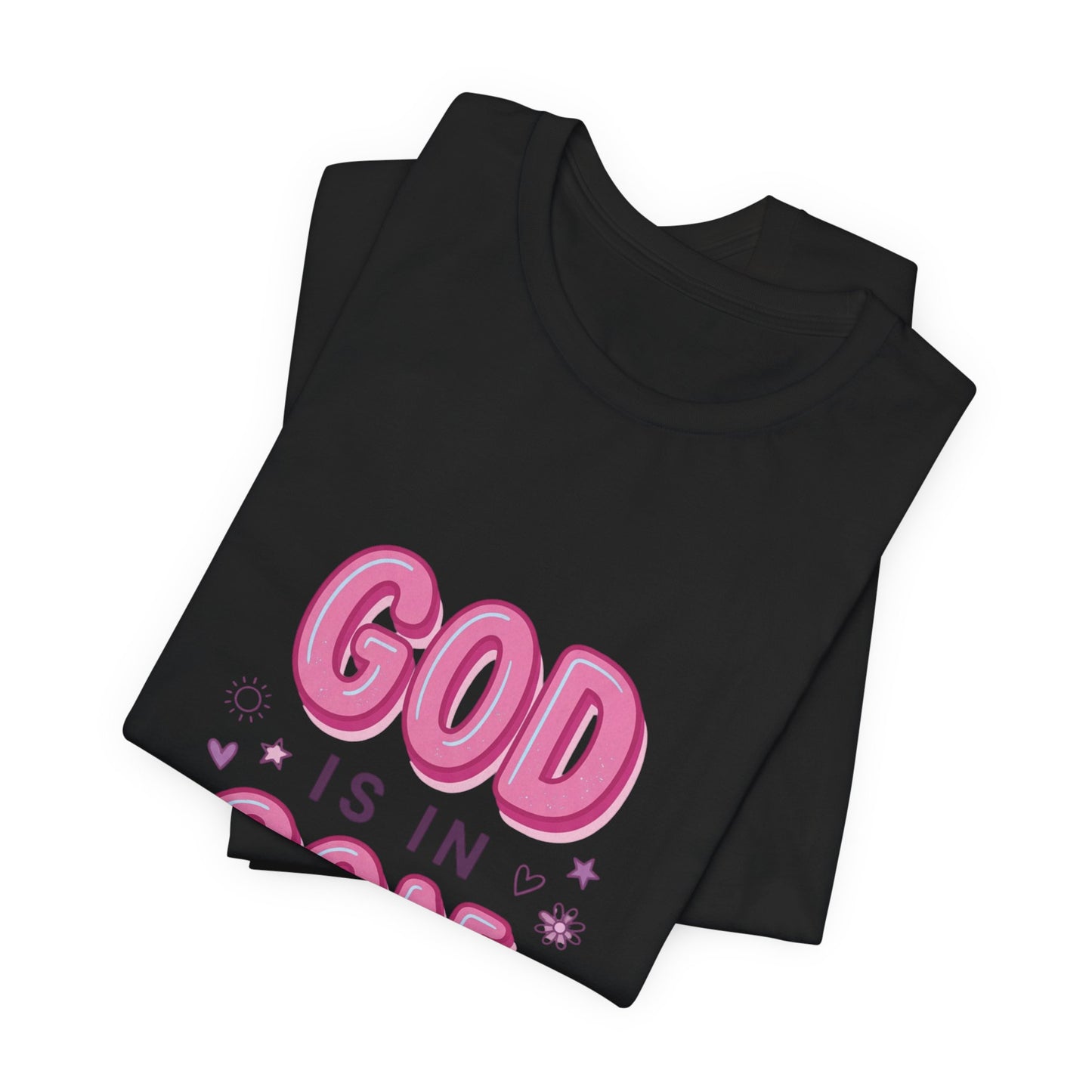 God Is In Control Tee | Christian faith shirt, playful rainbow script