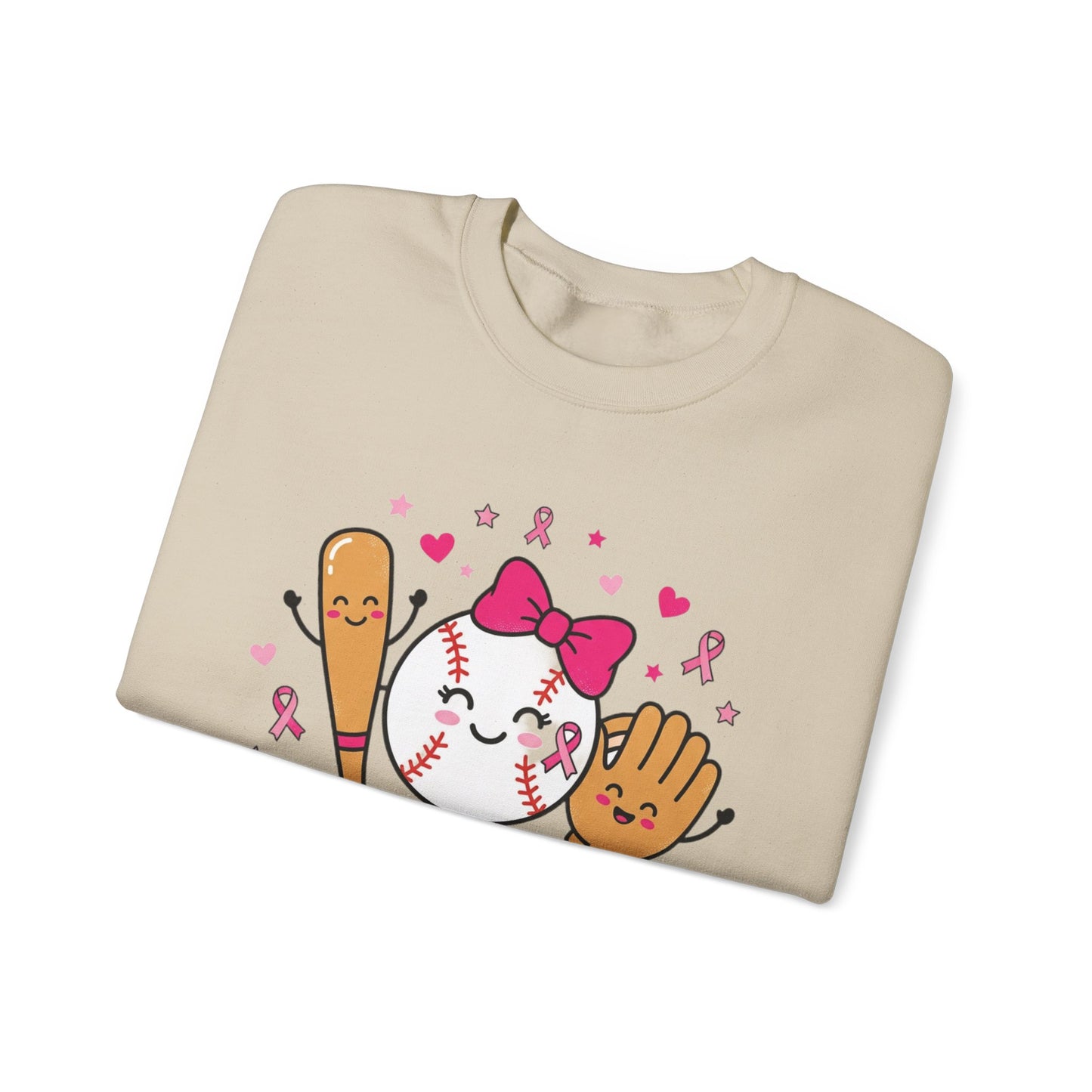 Softball Ribbon Team Support Sweatshirt | Breast Cancer Awareness