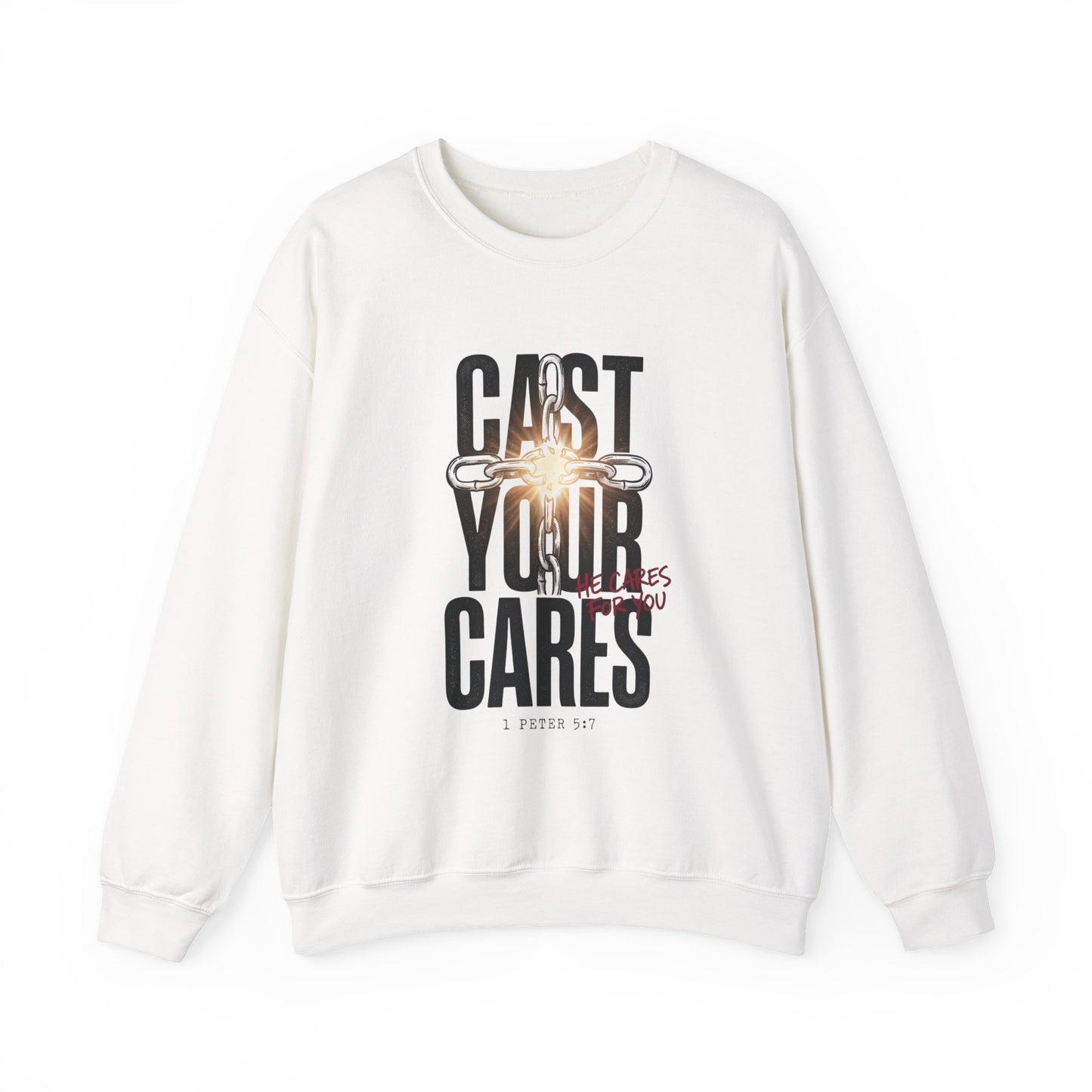 Cast Your Cares Sweatshirt | Christian Streetwear, Scripture Graphic