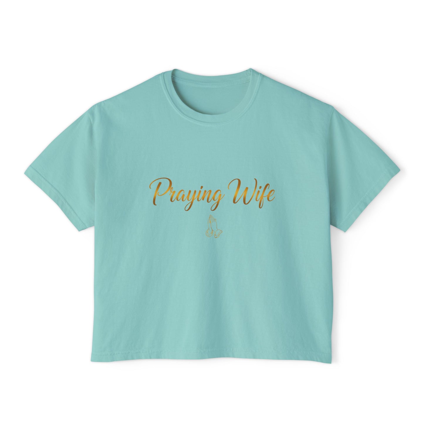 Praying Wife Boxy Tee — Spiritual Christian Shirt for Faithful Wives