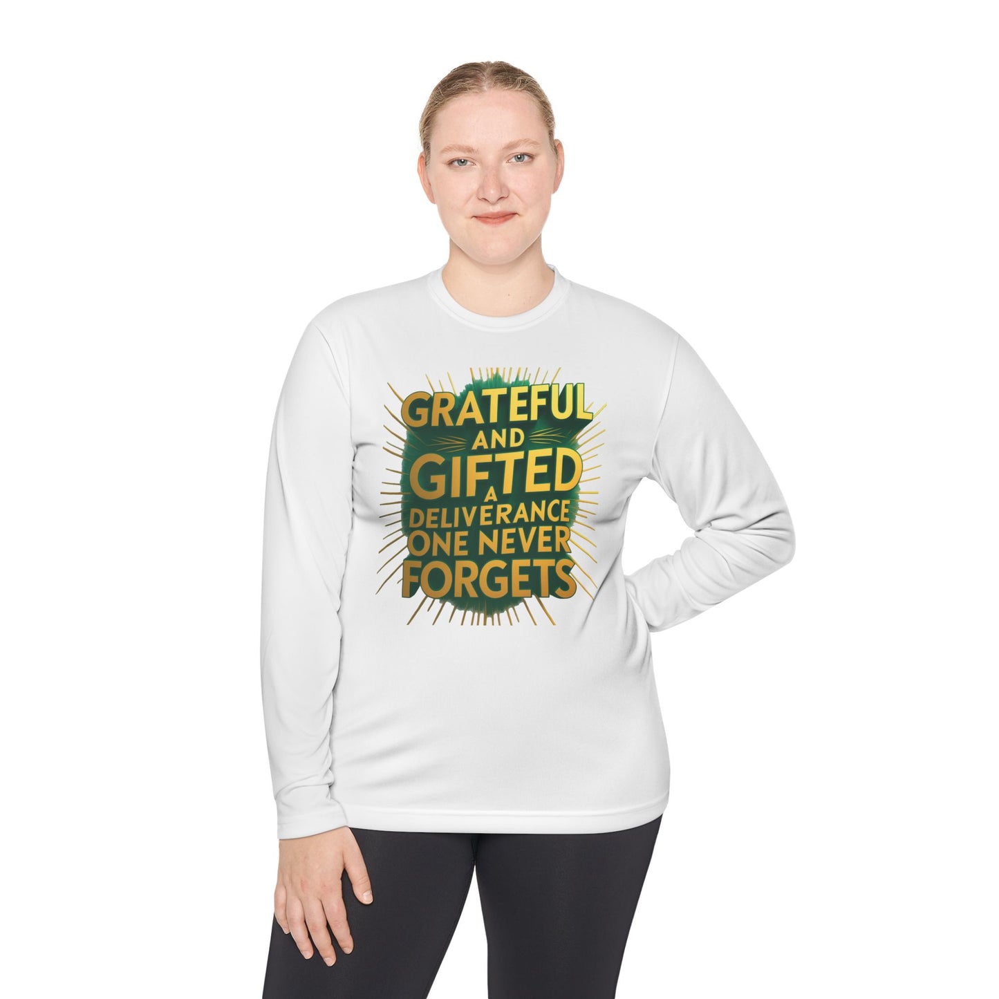 Grateful & Gifted Long Sleeve Tee | Inspirational Gift, Unisex Shirt, Perfect for Celebrations, Casual Wear, Thoughtful Present
