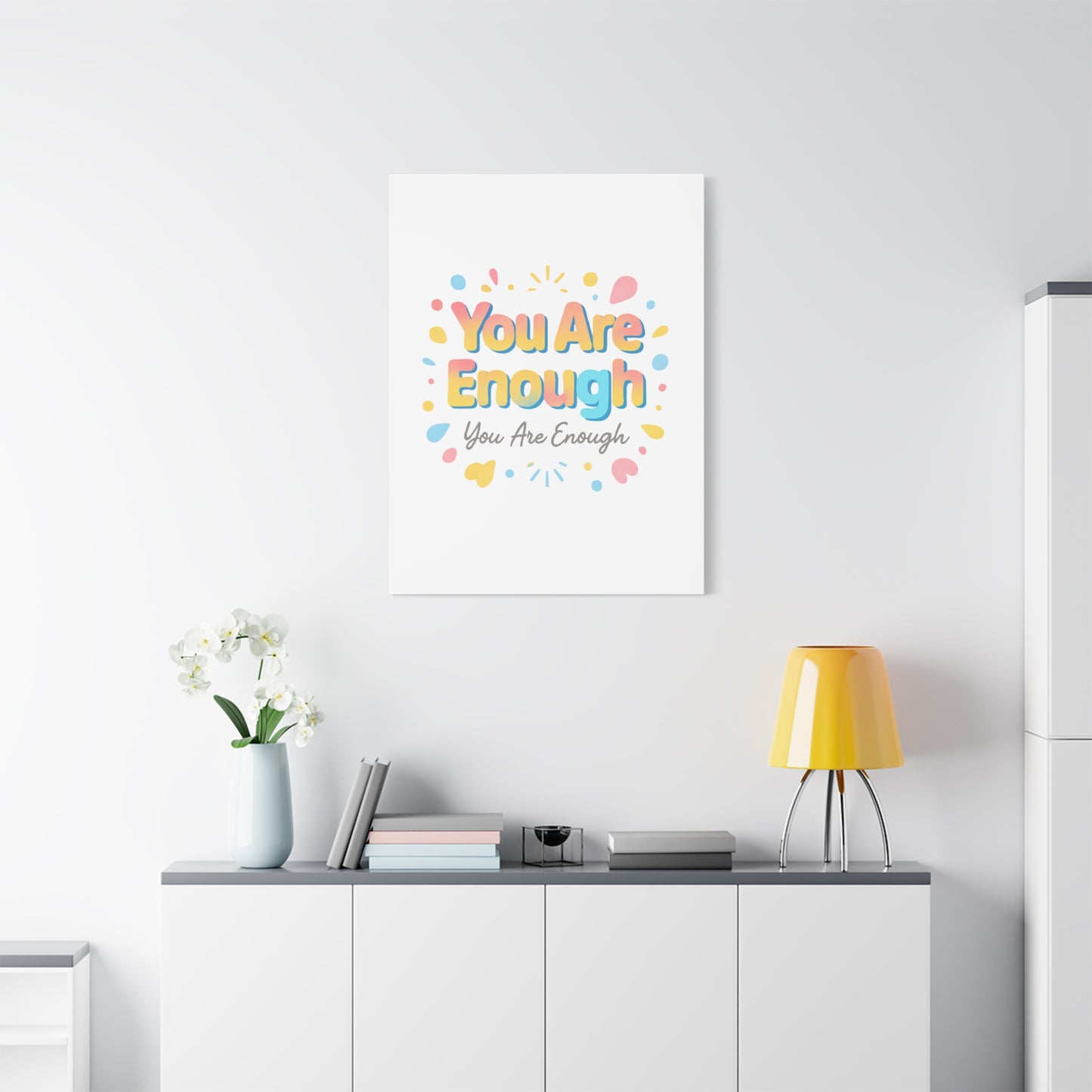 You Are Enough Canvas Wall Art — Inspirational Motivational Home Decor
