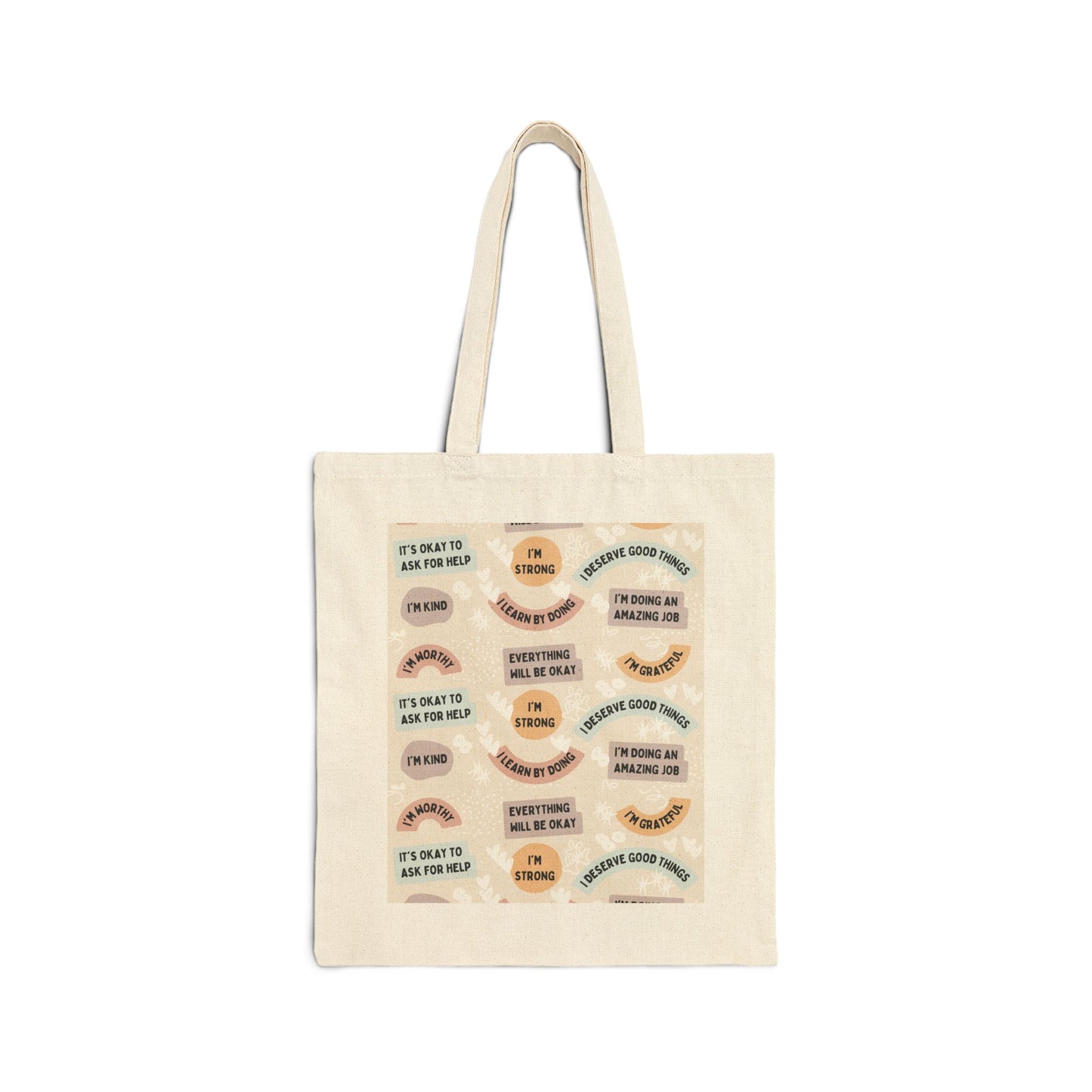 Inspirational Cotton Canvas Tote Bag for Daily Use, Motivational Gift, Reusable Shopping Bag, Affirmation Tote, Eco-Friendly Bag