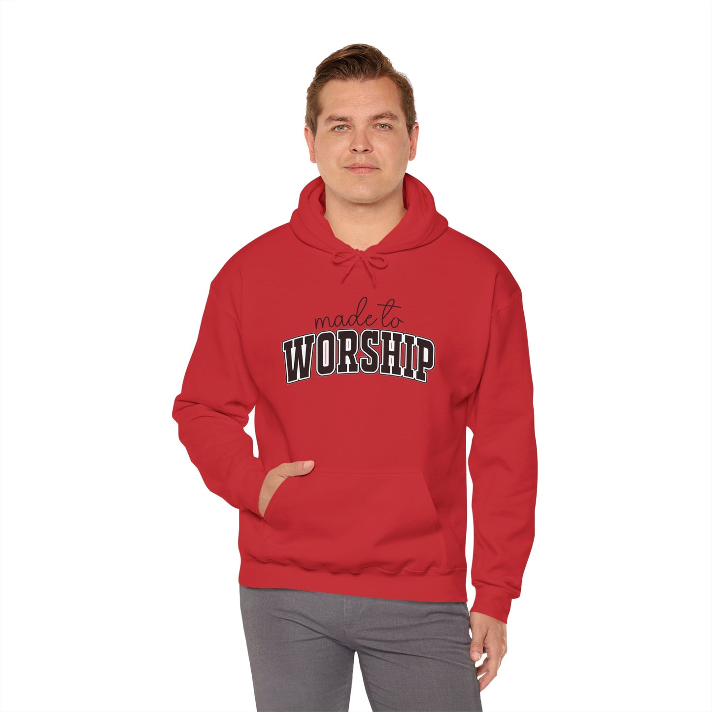 Christian Graphic Hoodie - 'Made to Worship' Pullover