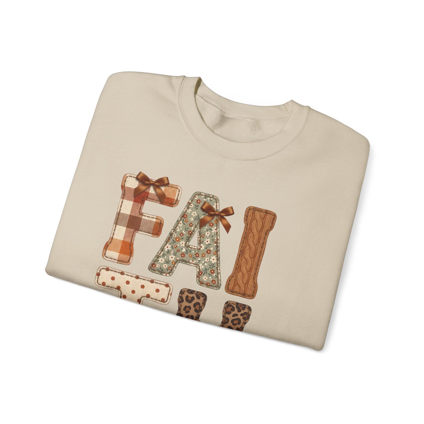 Faith Fall Crewneck Sweatshirt | Christian Autumn, Leaves & Plaid