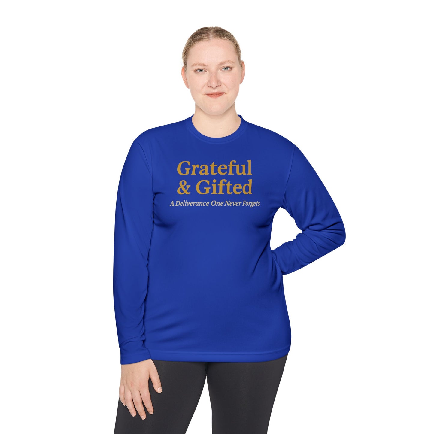 Grateful & Gifted Long Sleeve Tee | Inspirational Gift, Unisex Shirt, Perfect for Celebrations, Casual Wear, Thoughtful Present