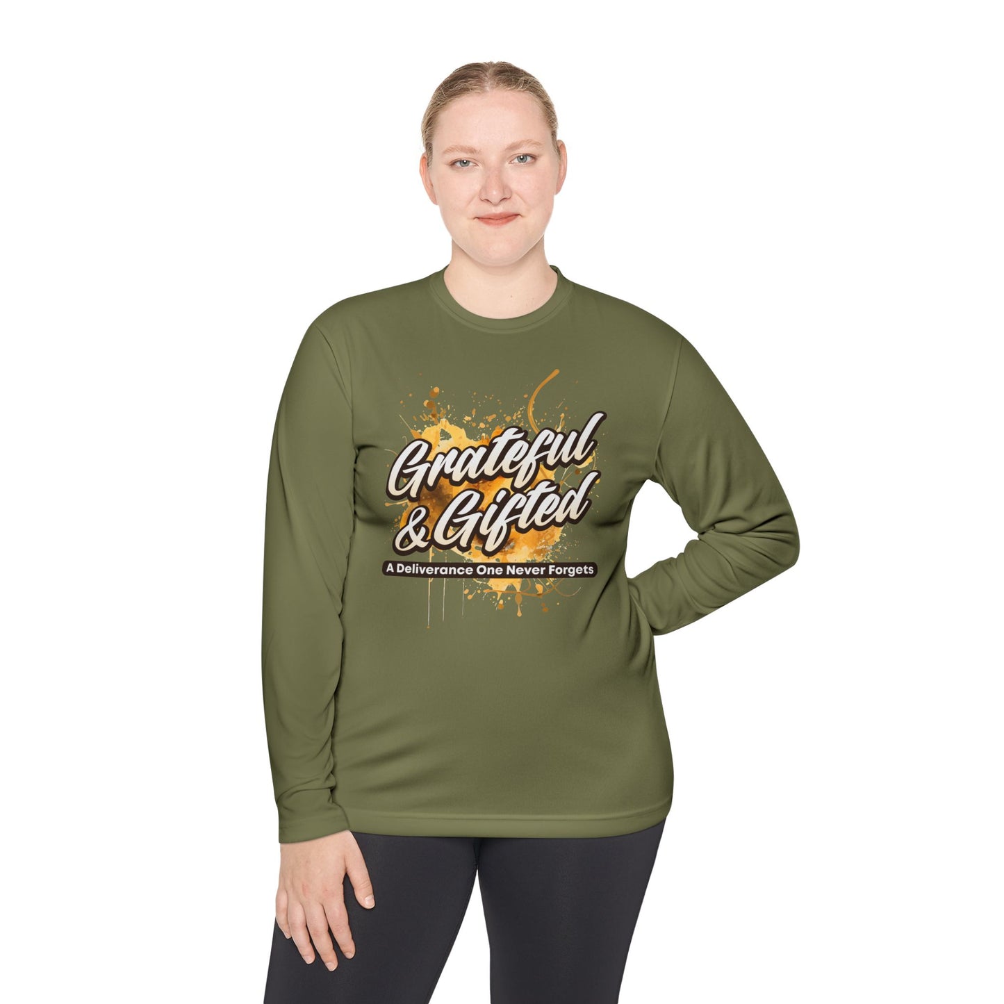 Grateful & Gifted Long Sleeve Tee | Inspirational Gift, Unisex Shirt, Perfect for Celebrations, Casual Wear, Thoughtful Present