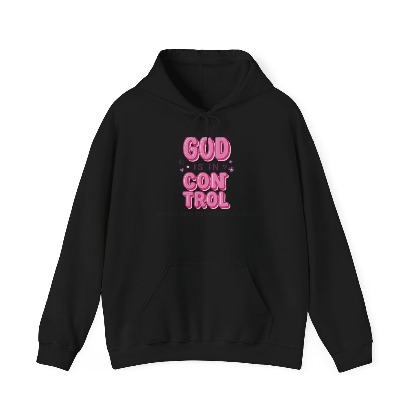 God Is in Control Hoodie | Christian Rainbow Script, Playful Faith Apparel