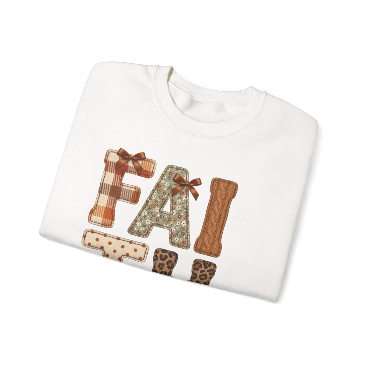 Faith Fall Crewneck Sweatshirt | Christian Autumn, Leaves & Plaid