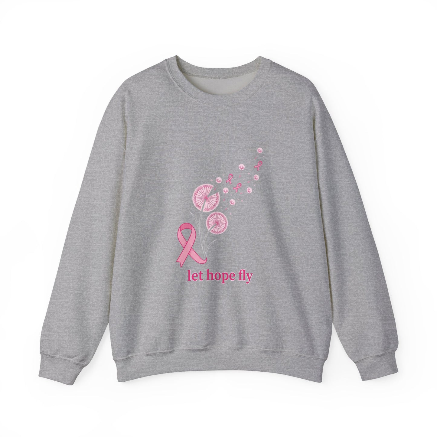 Let Hope Fly pink ribbon Sweatshirt | Breast Cancer Awareness