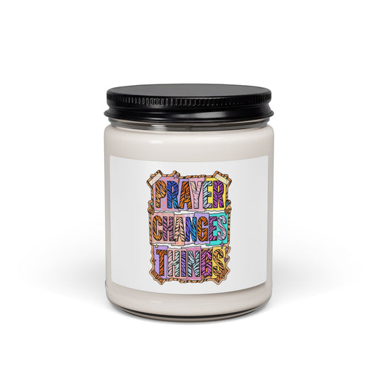 Prayer Changes Things Candle | Christian Faith, Colorful Scripture Soy Jar