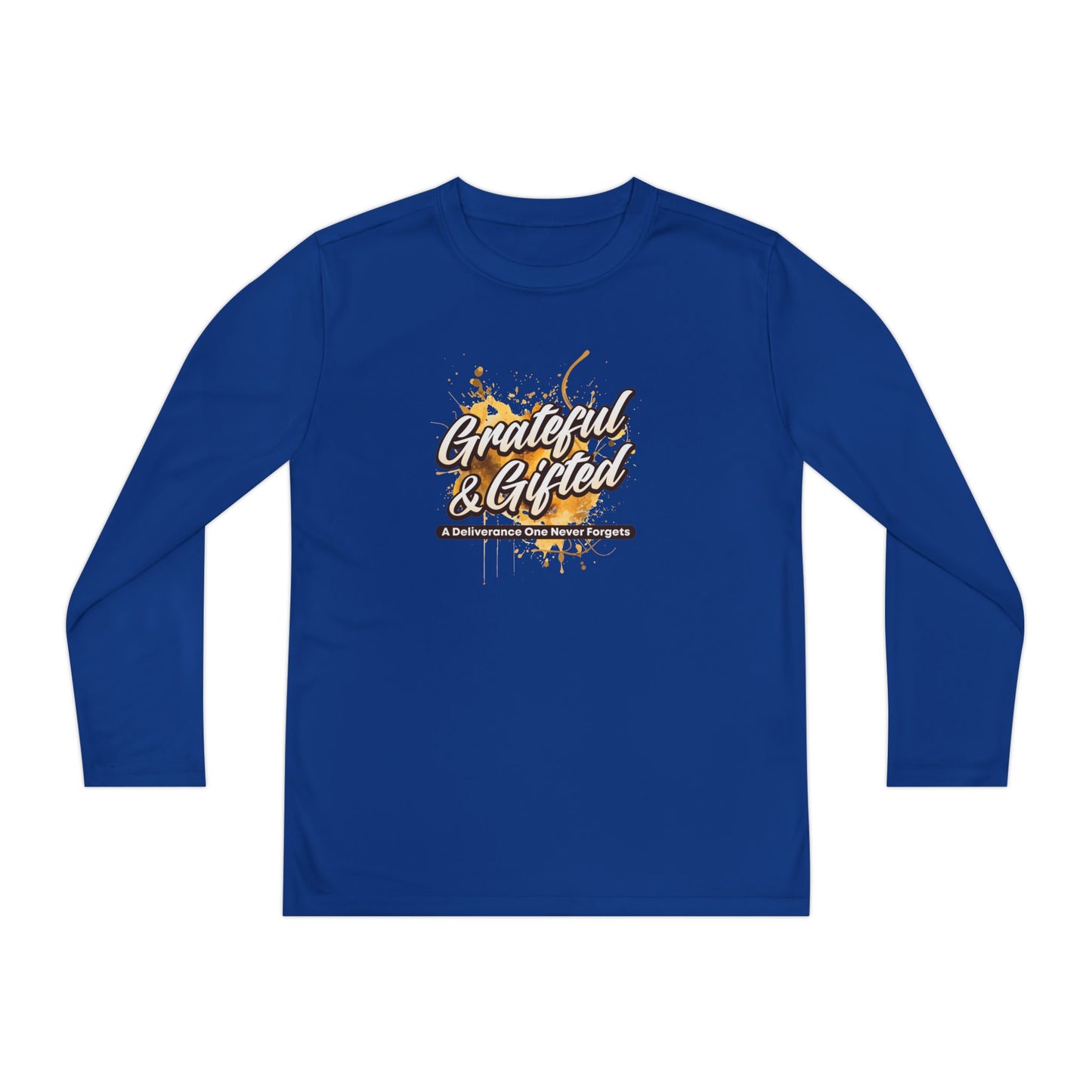 Youth Long Sleeve Tee — "Grateful & Gifted" Inspirational Kids Shirt