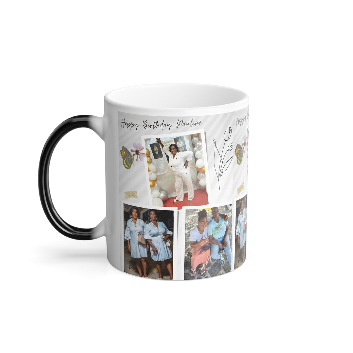 Personalized Color-Changing Mug – Happy Birthday Grandma Photo Collage Keepsake