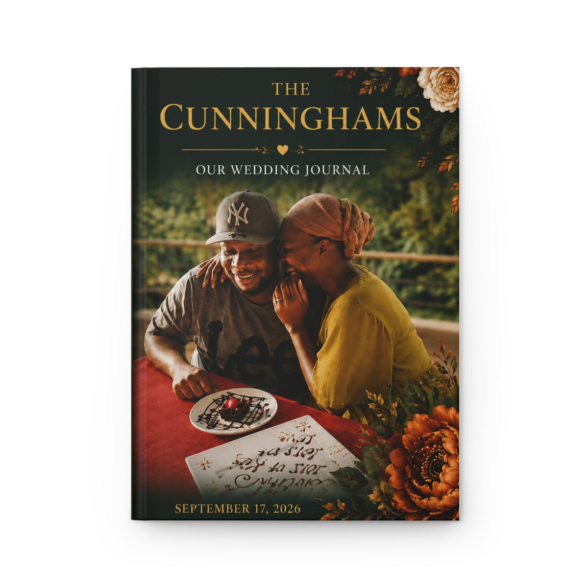 Wedding Photo Hardcover Journal — "The Cunninghams: Our Wedding Journal" (Personalized Date)