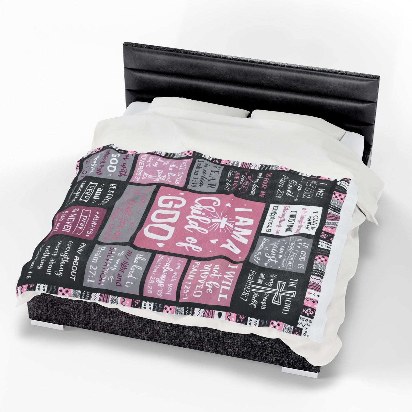 Child of God Velveteen Plush Blanket — Inspirational Christian Scripture Throw