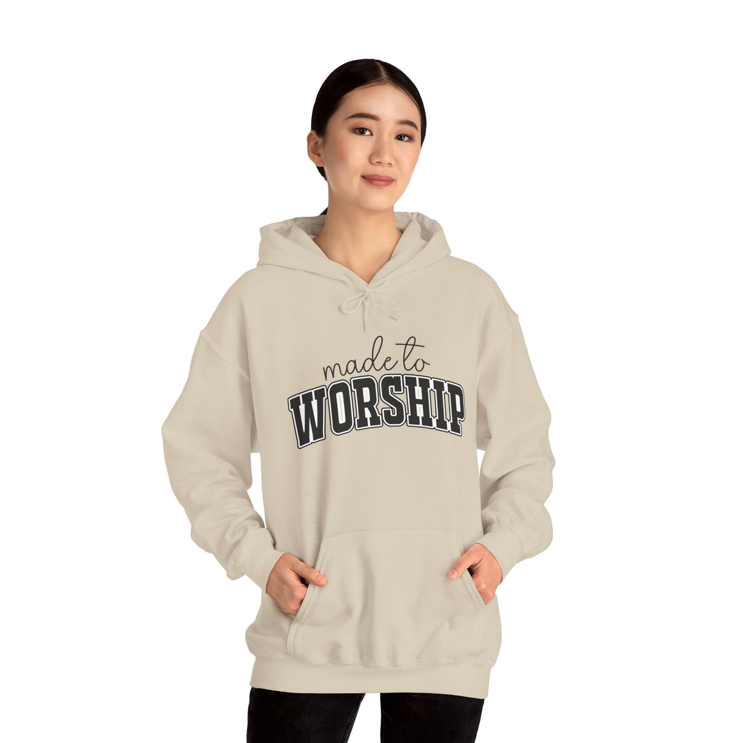 Christian Graphic Hoodie - 'Made to Worship' Pullover