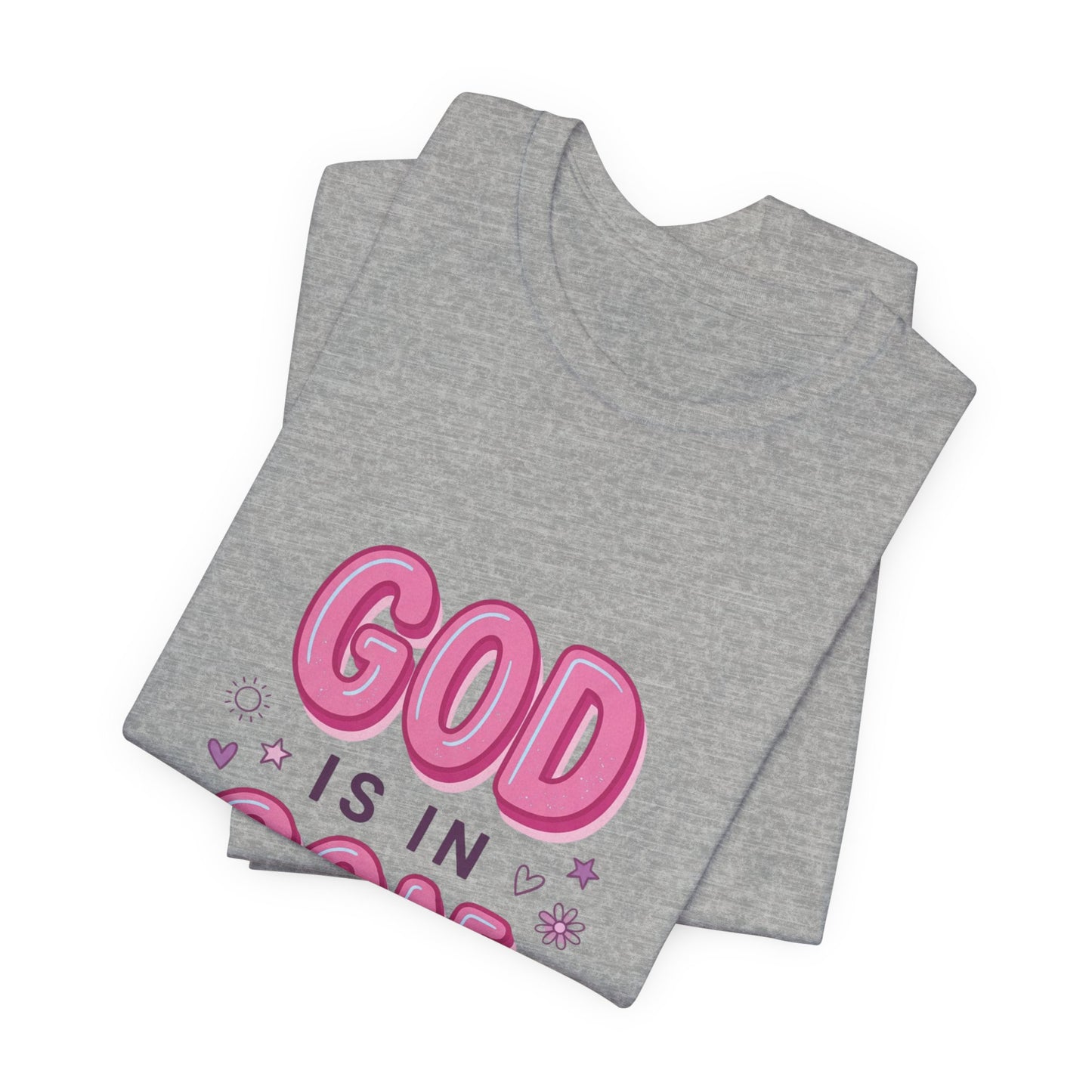 God Is In Control Tee | Christian faith shirt, playful rainbow script