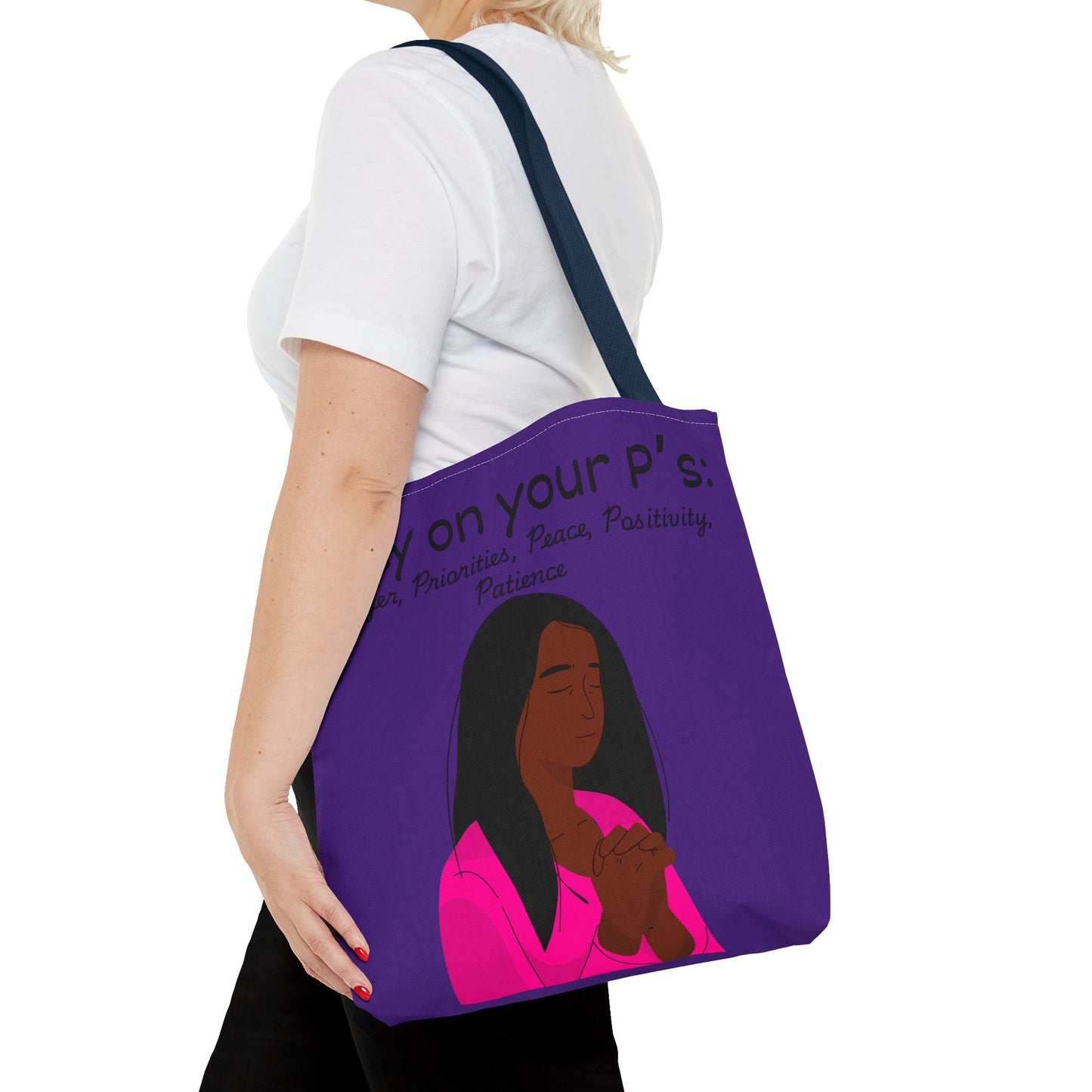 Empowering Prayer Tote Bag - Stay on Your P's: Prayer, Priorities, Peace, Positivity, Patience, Spiritual Gift, Christian Accessory, [...]