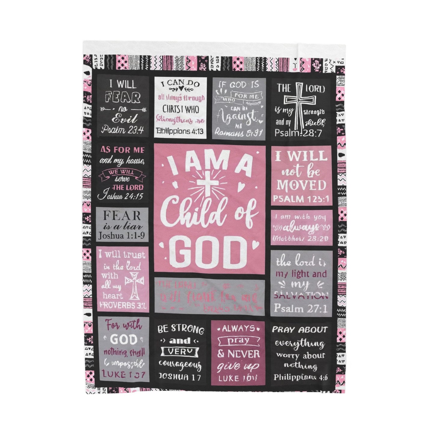 Child of God Velveteen Plush Blanket — Inspirational Christian Scripture Throw