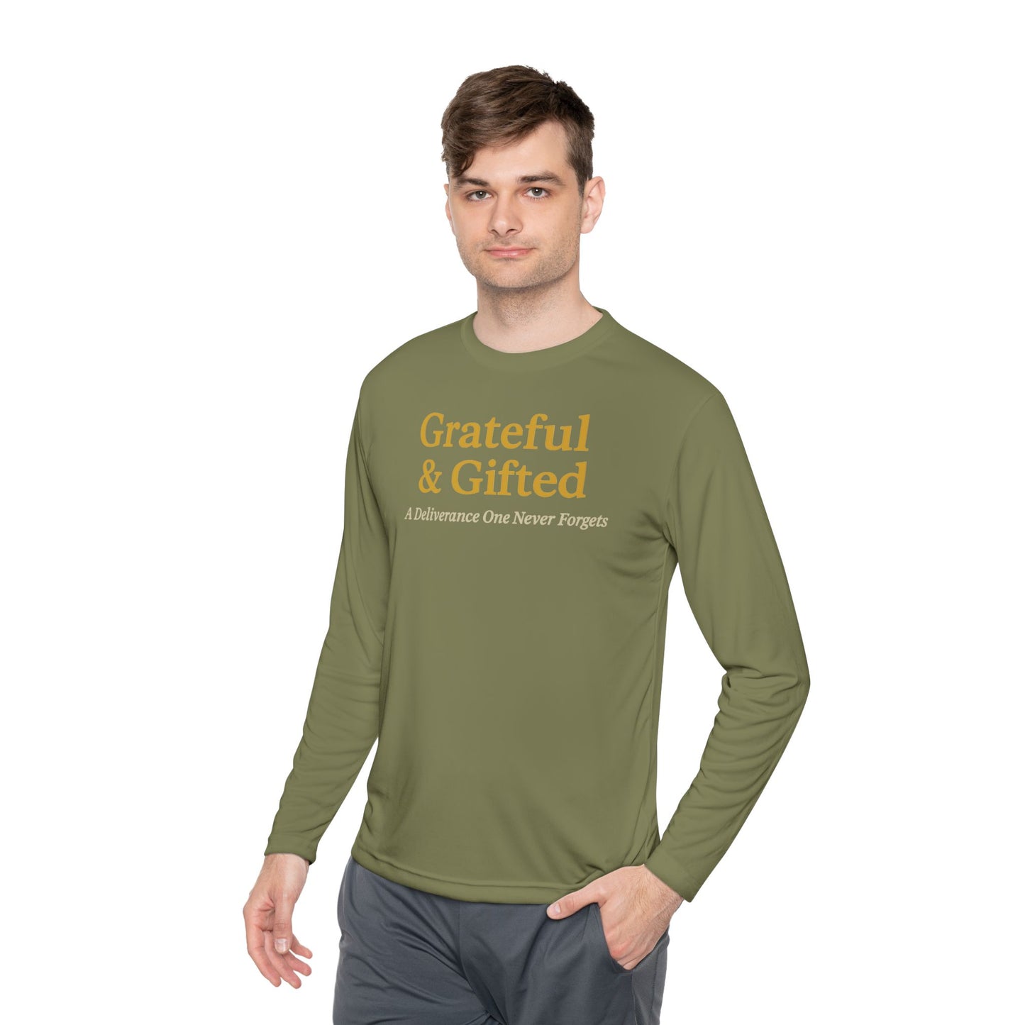 Grateful & Gifted Long Sleeve Tee | Inspirational Gift, Unisex Shirt, Perfect for Celebrations, Casual Wear, Thoughtful Present