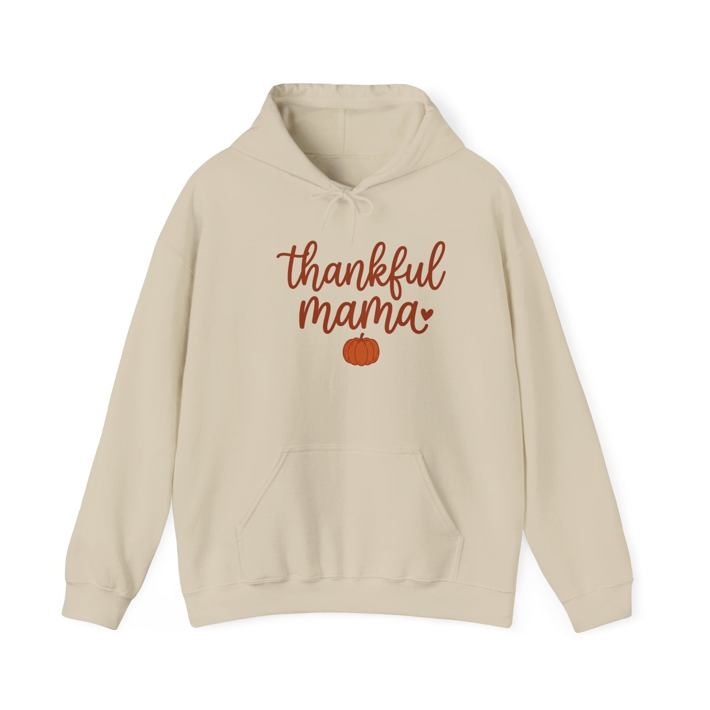 Thankful Mama Hoodie | Thanksgiving Fall Leaves, Pumpkin Accent