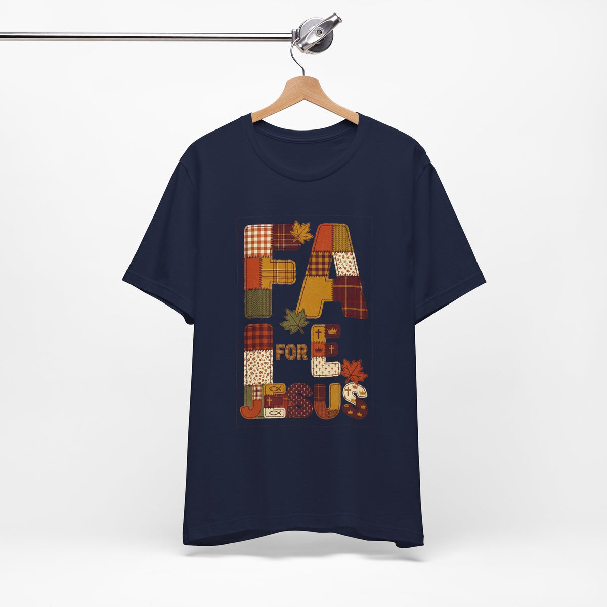 Fall Patchwork "Fall for Jesus" Tee | Thanksgiving, Autumn Leaves