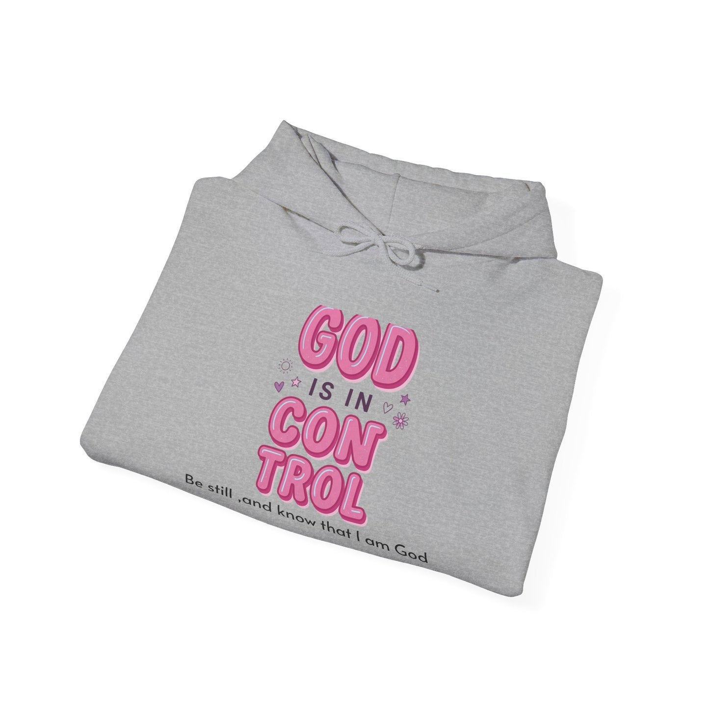 God Is in Control Hoodie | Christian Rainbow Script, Playful Faith Apparel