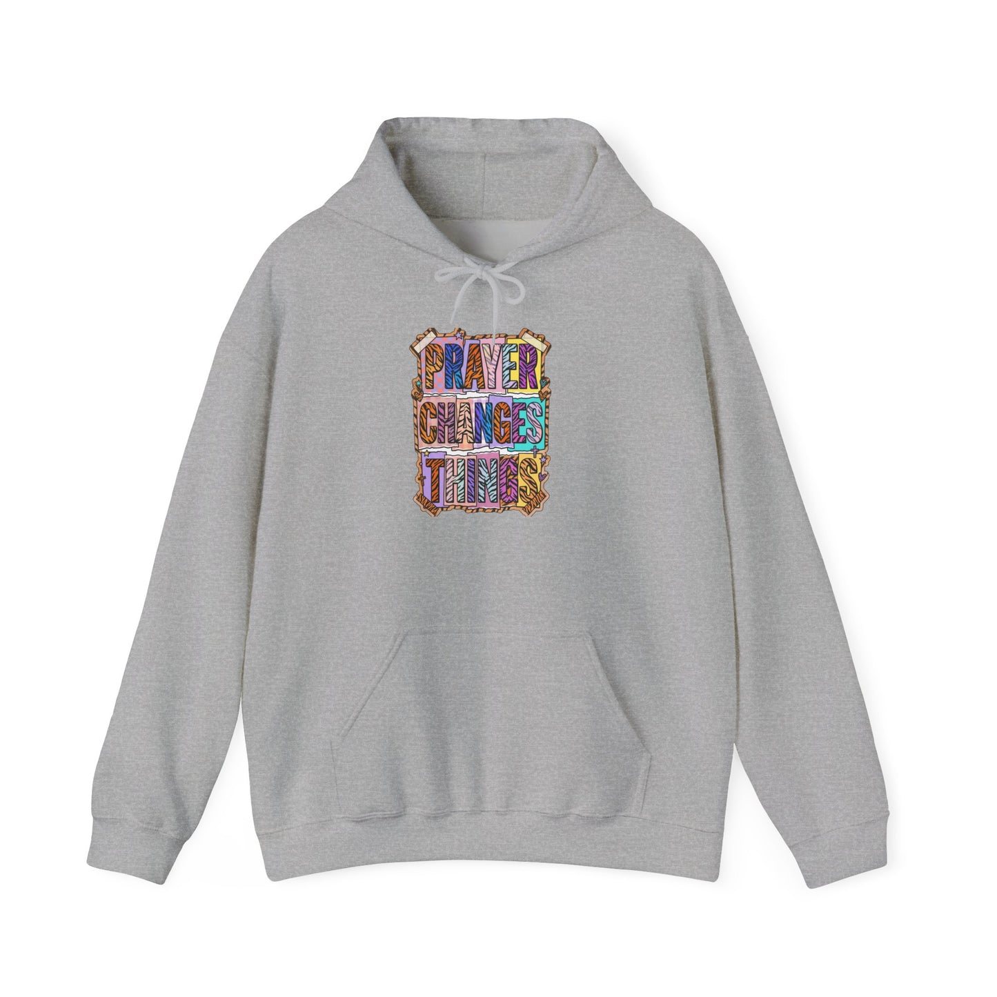 Prayer Changes Things Hoodie | Christian Rainbow Scripture Design