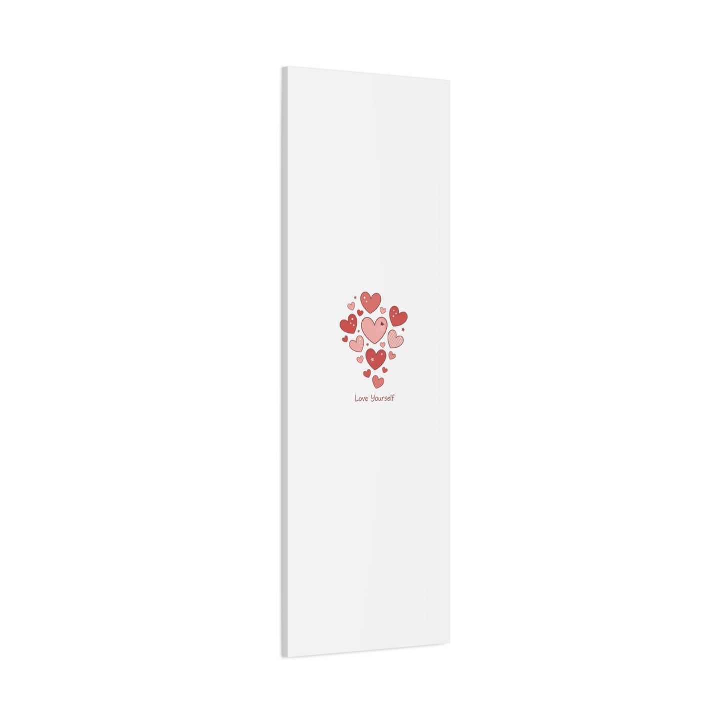 Love Yourself Canvas Wall Art — Watercolor Hearts Inspirational Home Decor