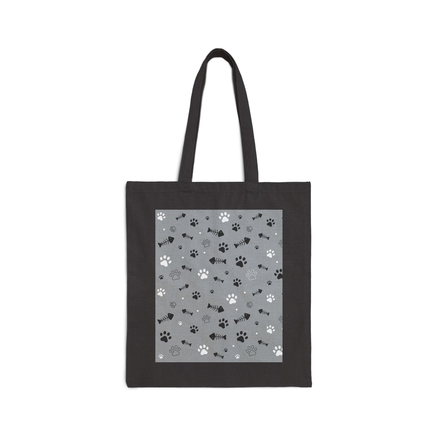 Fish Bone Cotton Canvas Tote Bag, Everyday where Tote Bag