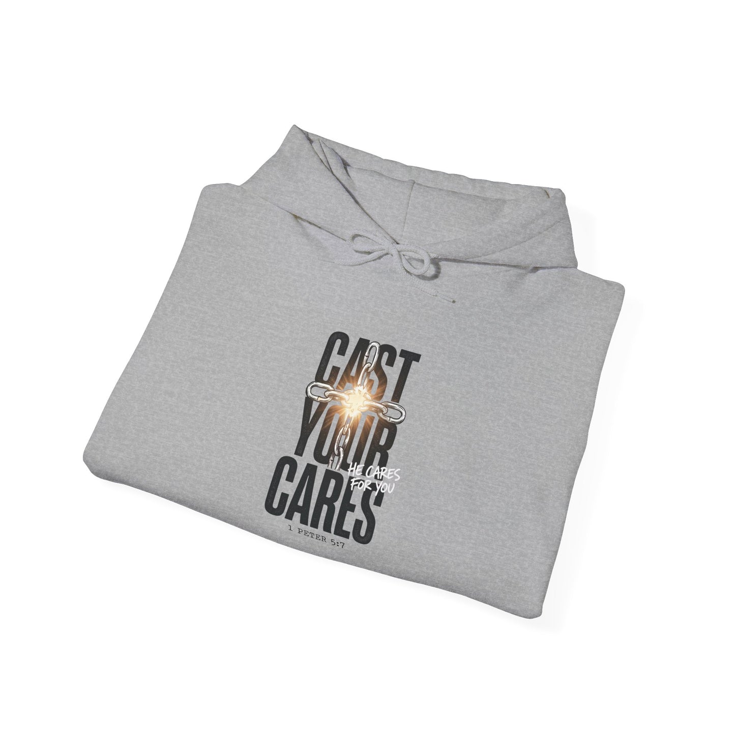 Cast Your Cares Hoodie | Christian streetwear, scripture tee style