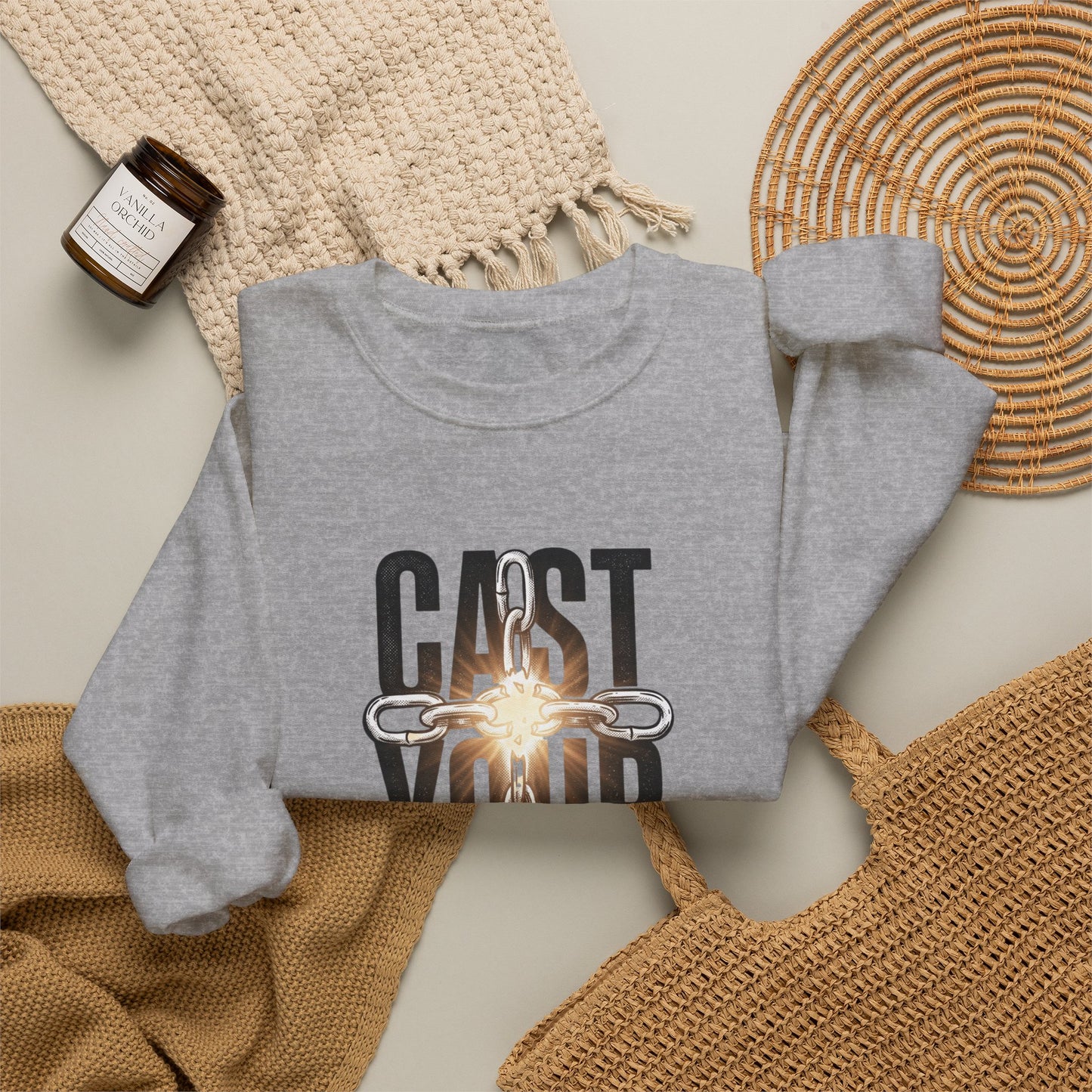 Cast Your Cares Sweatshirt | Christian Streetwear, Scripture Graphic