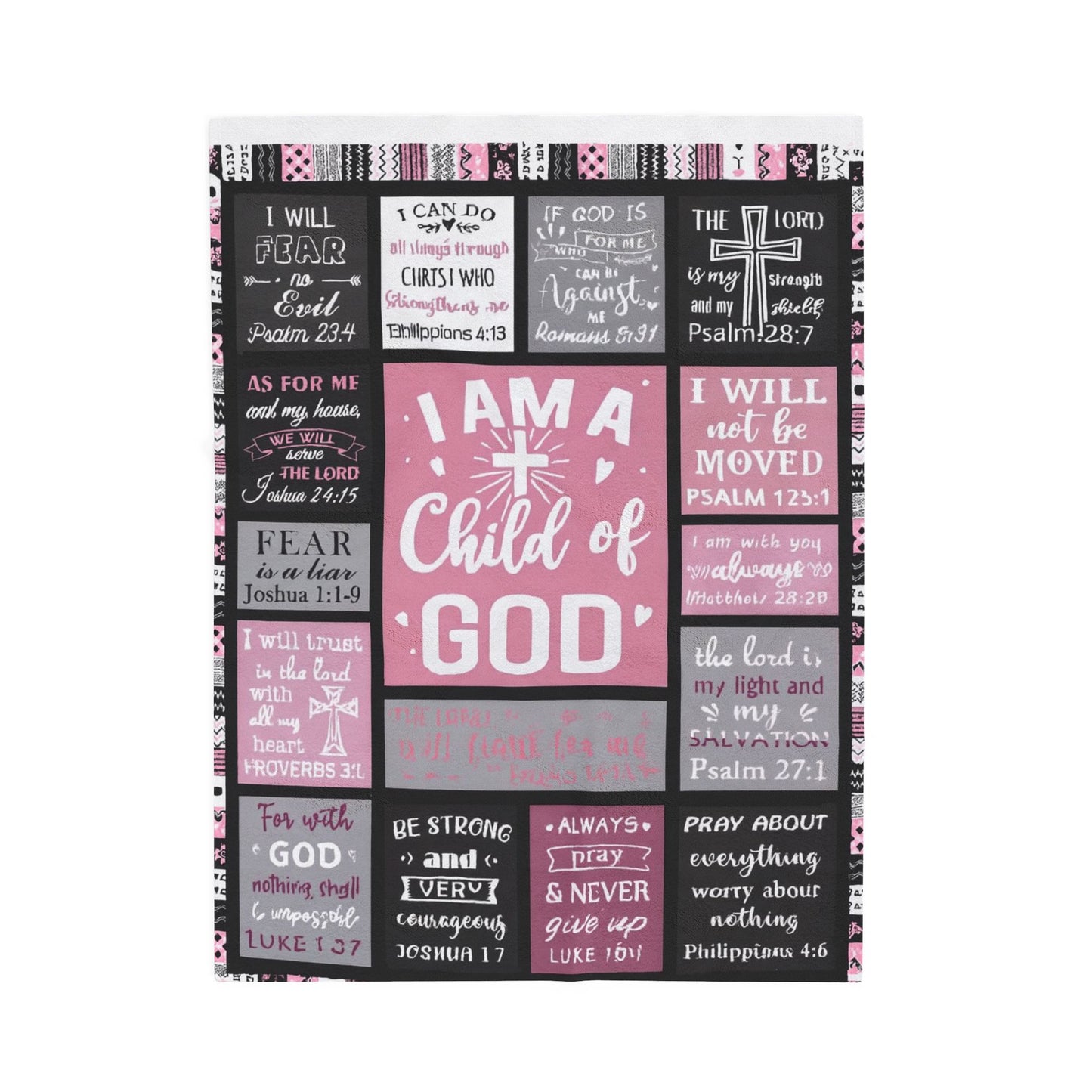 Child of God Velveteen Plush Blanket — Inspirational Christian Scripture Throw