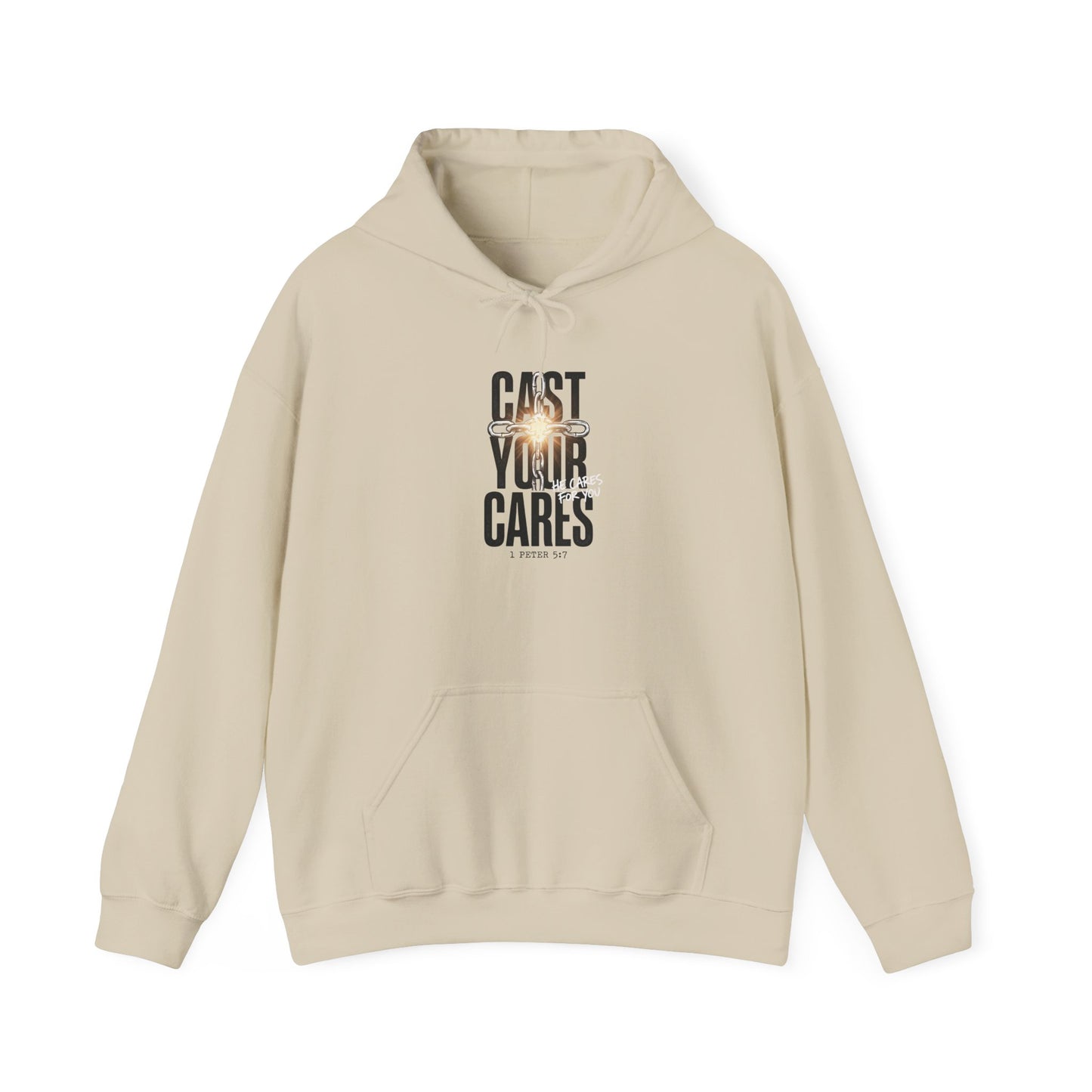 Cast Your Cares Hoodie | Christian streetwear, scripture tee style