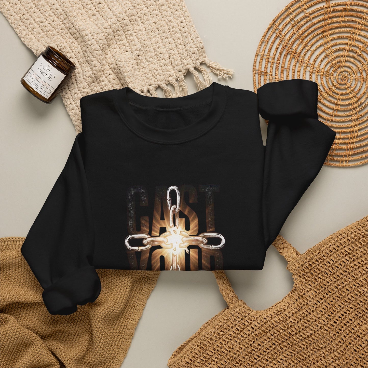 Cast Your Cares Crewneck Sweatshirt | Christian Streetwear, Scripture Graphic
