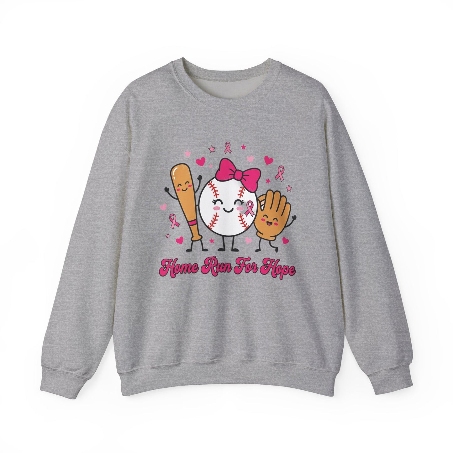 Softball Ribbon Team Support Sweatshirt | Breast Cancer Awareness