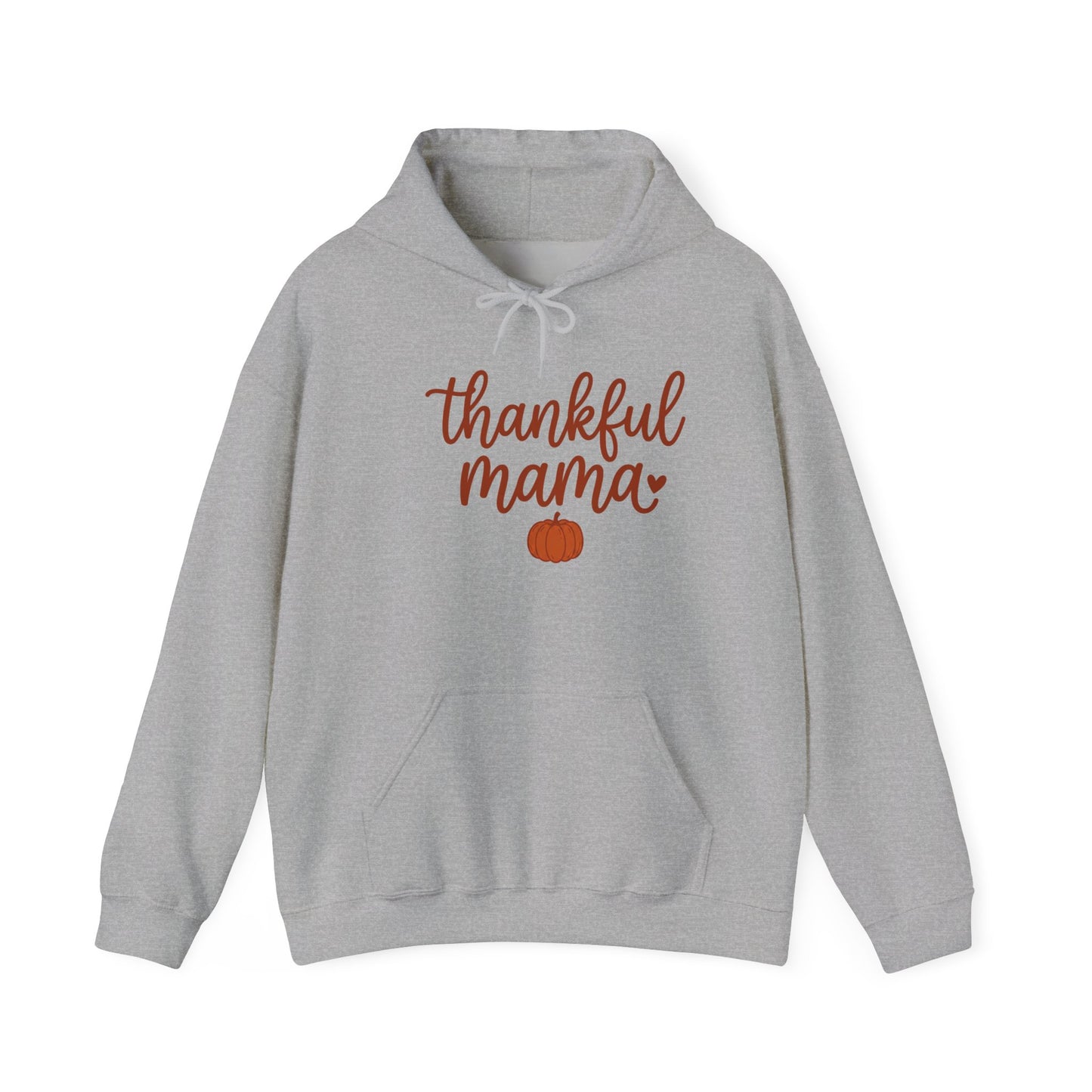 Thankful Mama Hoodie | Thanksgiving Fall Leaves, Pumpkin Accent