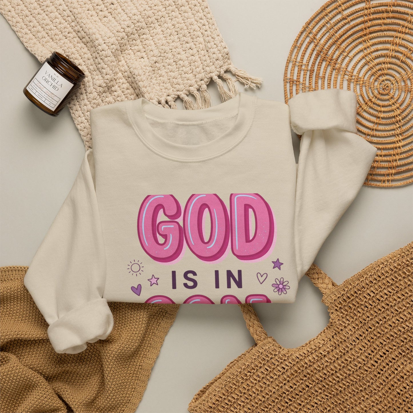 God Is In Control sweatshirt | Christian rainbow faith pullover