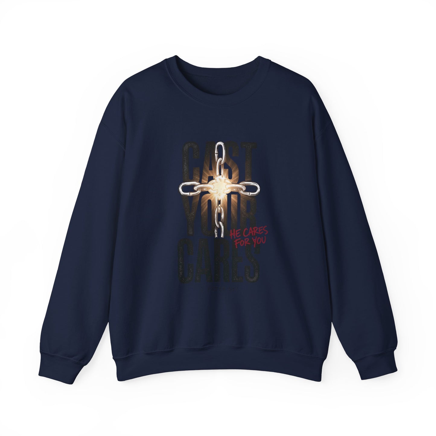 Cast Your Cares Sweatshirt | Christian Streetwear, Scripture Graphic