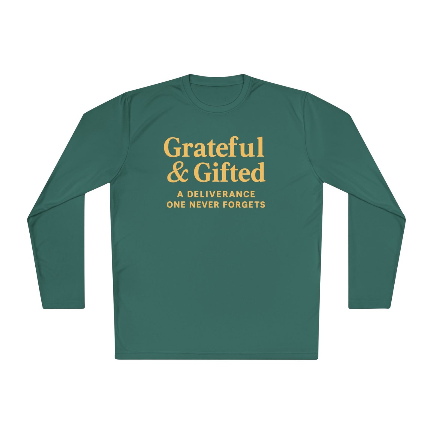Grateful & Gifted Long Sleeve Tee | Inspirational Gift, Unisex Shirt, Perfect for Celebrations, Casual Wear, Thoughtful Present