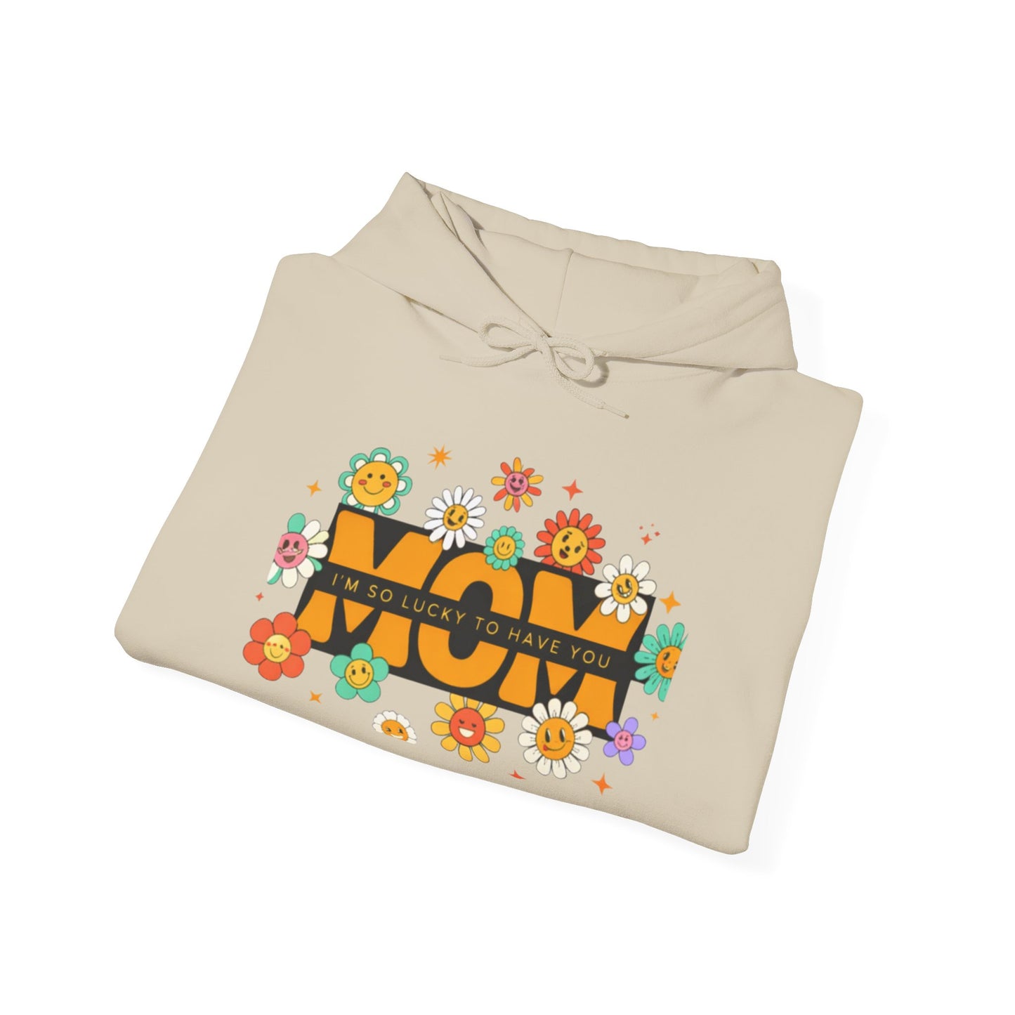 Hoodie - 'WOW' Retro Floral Graphic Hoodie | 70s Inspired Flower Power Sweatshirt