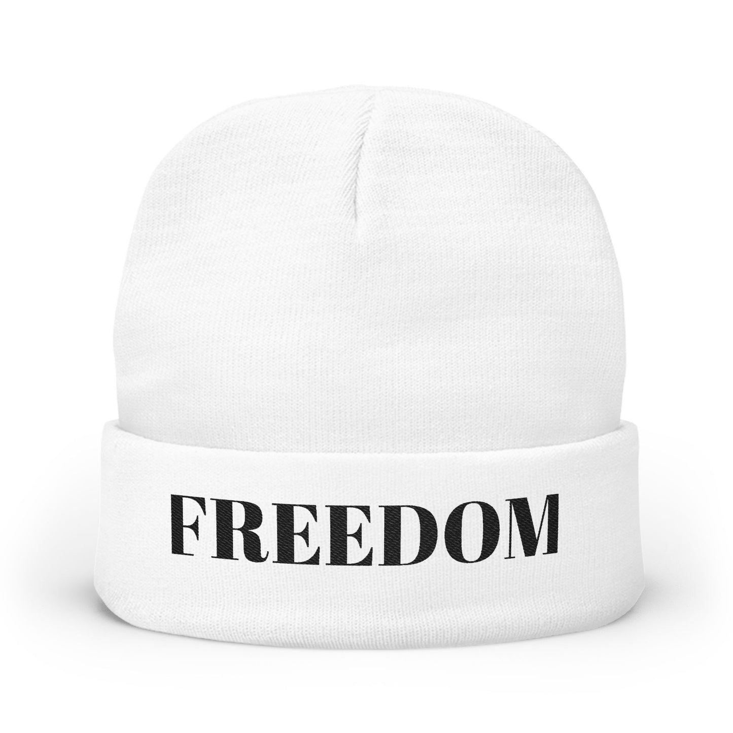 Freedom Knit Beanie - Cozy Embroidered Winter Hat