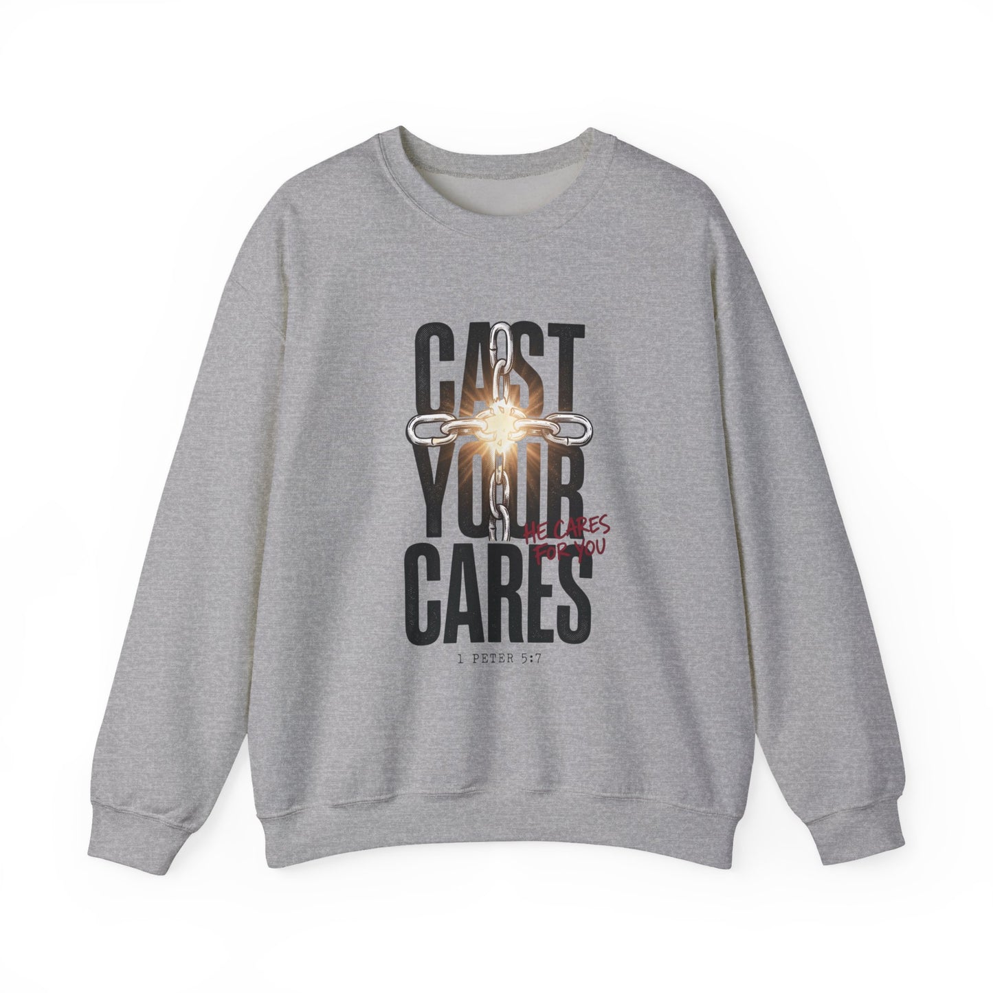 Cast Your Cares Sweatshirt | Christian Streetwear, Scripture Graphic